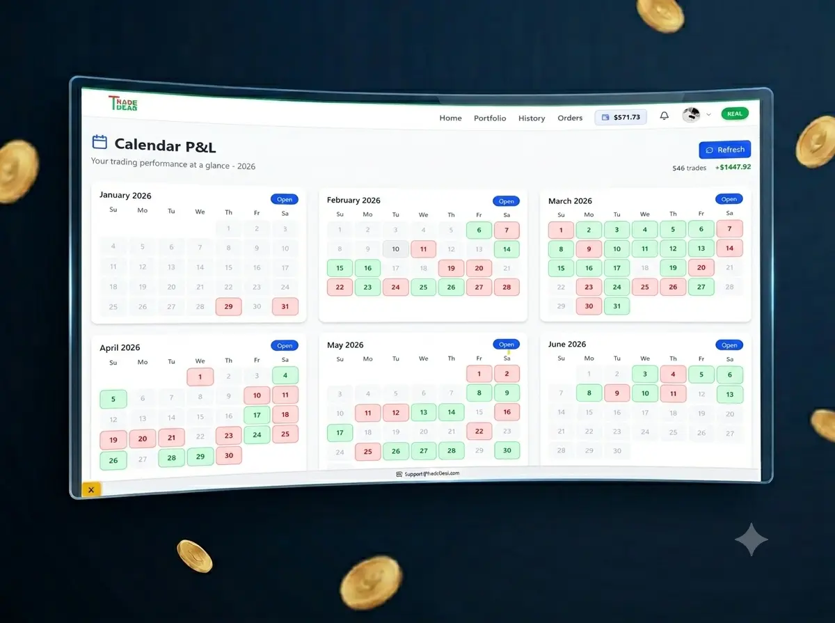 Calendar P&L Analytics TradeDear Calendar P&L Analytics Dashboard - Daily Trading Performance Tracker 2026